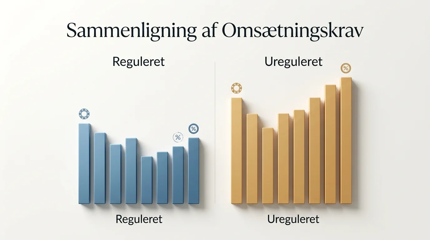 Sammenligning af omsaetningskrav mellem danske og udenlandske casinoer